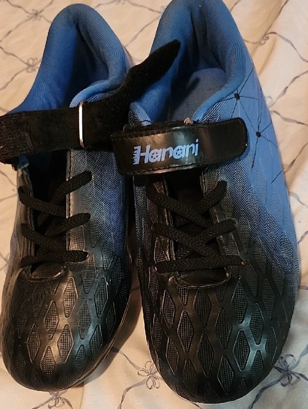 Men's Black and Blue Athletic Lace & Strap Sneakers